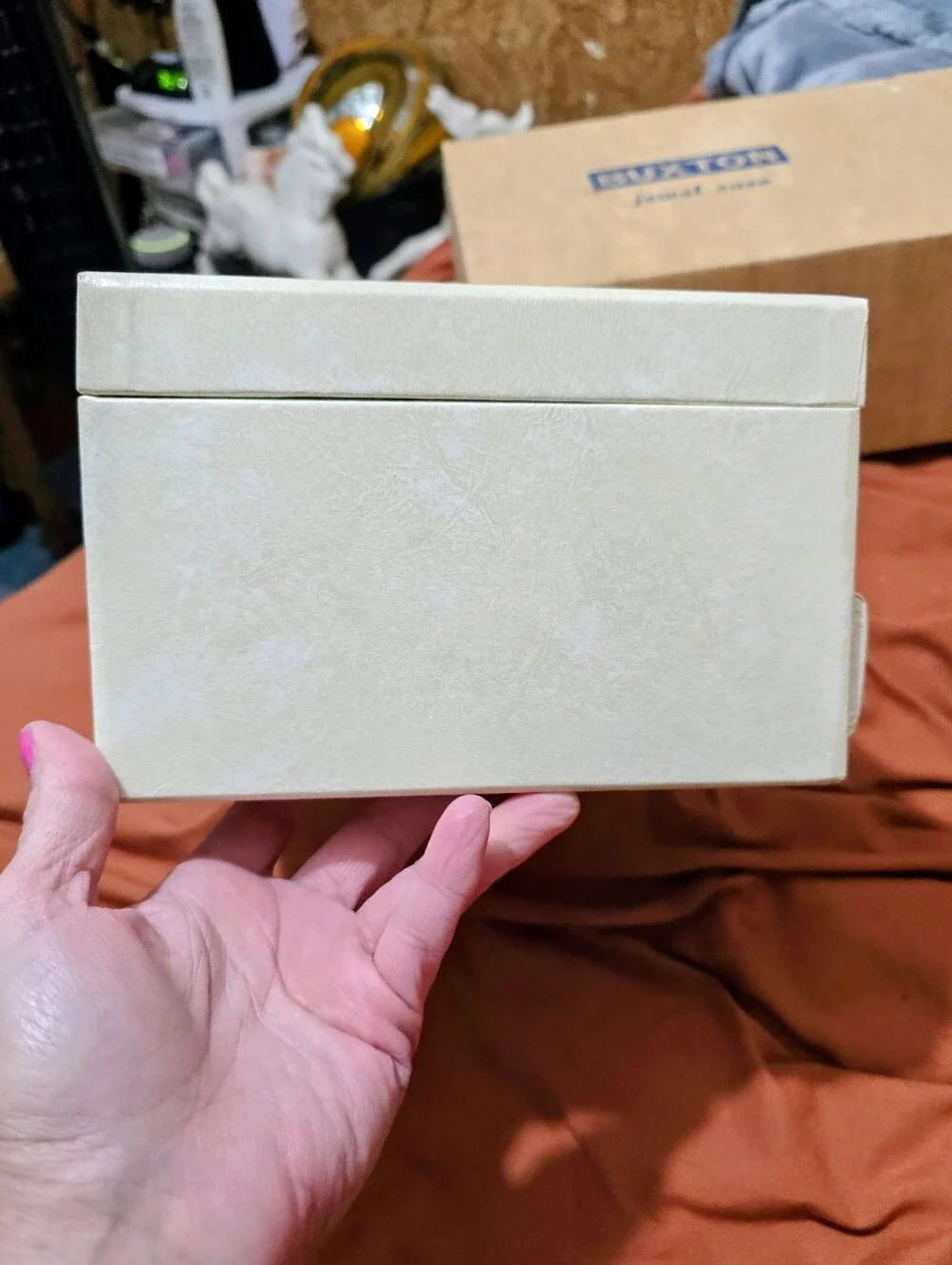Buxton White Jewelry Organizer Box with Yellow Interior